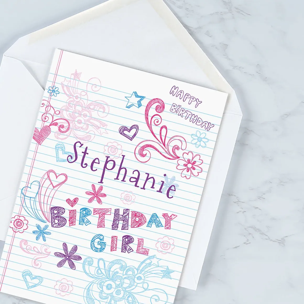 Doodle Birthday Personalized Card