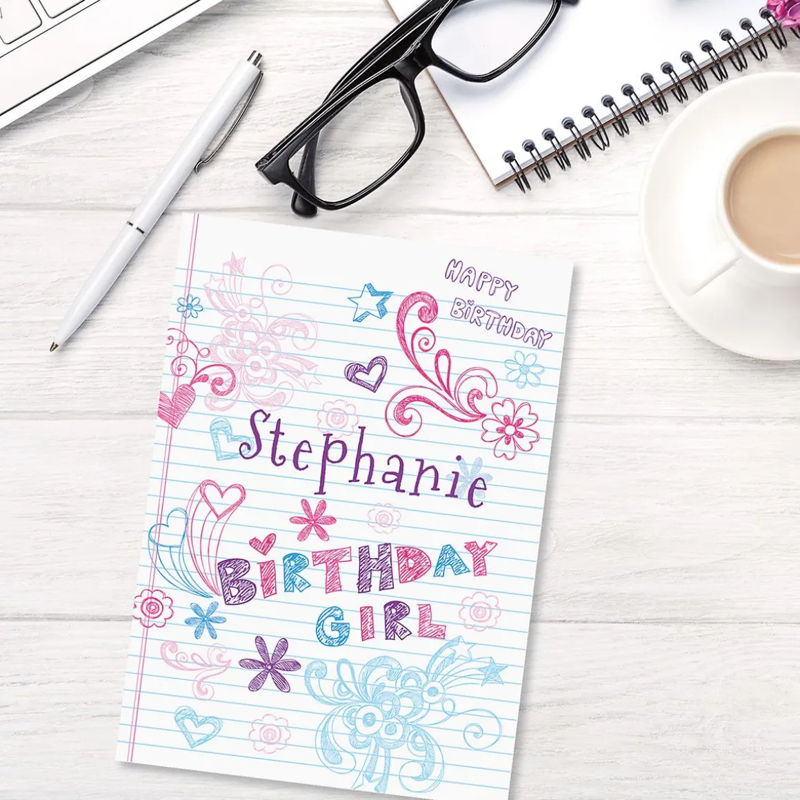 Doodle Birthday Personalized Card