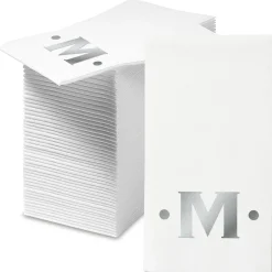 Dot Initial Foil Stamped Disposable Hand Towels