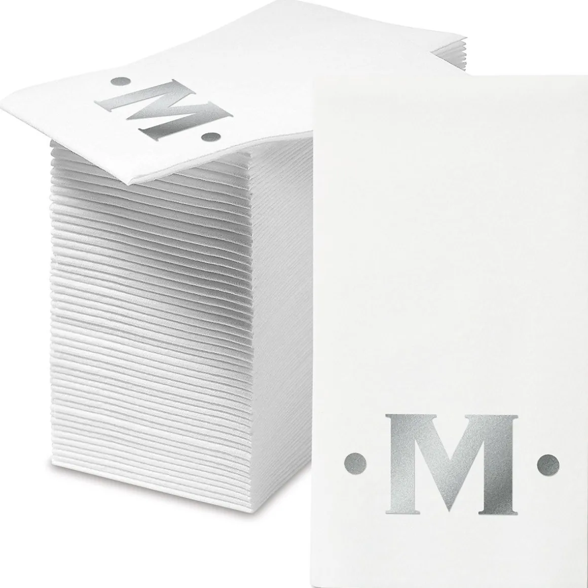 Dot Initial Foil Stamped Disposable Hand Towels