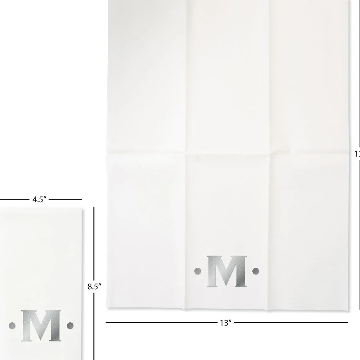 Dot Initial Foil Stamped Disposable Hand Towels