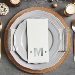 Dot Initial Foil Stamped Disposable Hand Towels