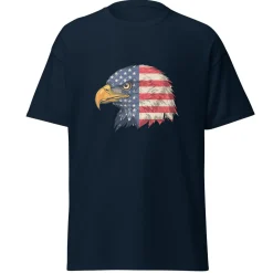 Eagle Head Flag Navy Adult T-Shirt