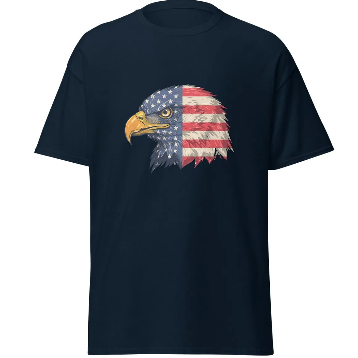 Eagle Head Flag Navy Adult T-Shirt