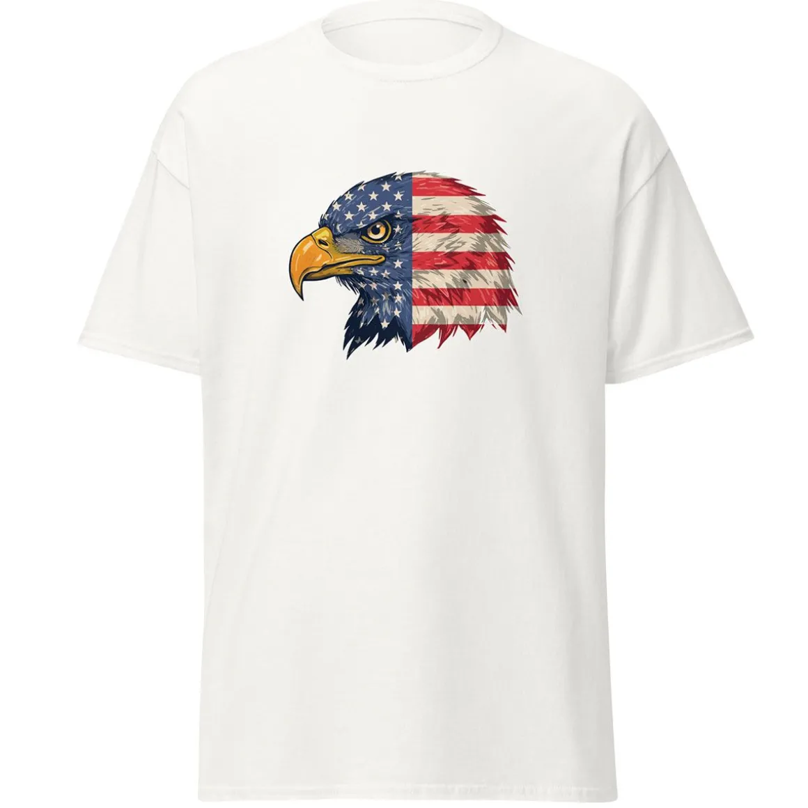 Eagle Head Flag White Adult T-Shirt