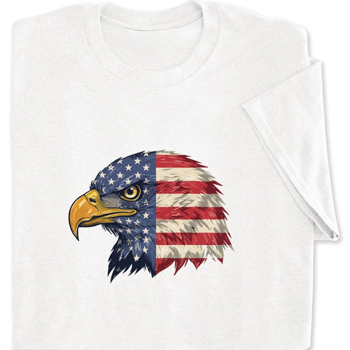 Eagle Head Flag White Adult T-Shirt
