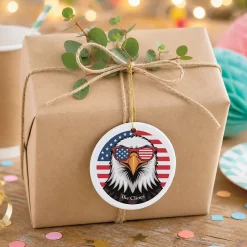 Eagle With Sunglasses Personalized Round Ornament