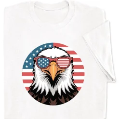 Eagle with Sunglasses White T-Shirt