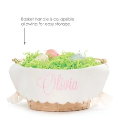 Easter Basket with Personalized Scalloped Liner