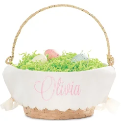 Easter Basket with Personalized Scalloped Liner