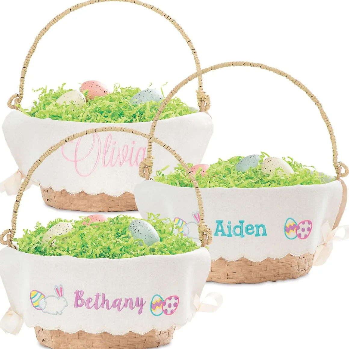 Easter Basket with Personalized Scalloped Liner