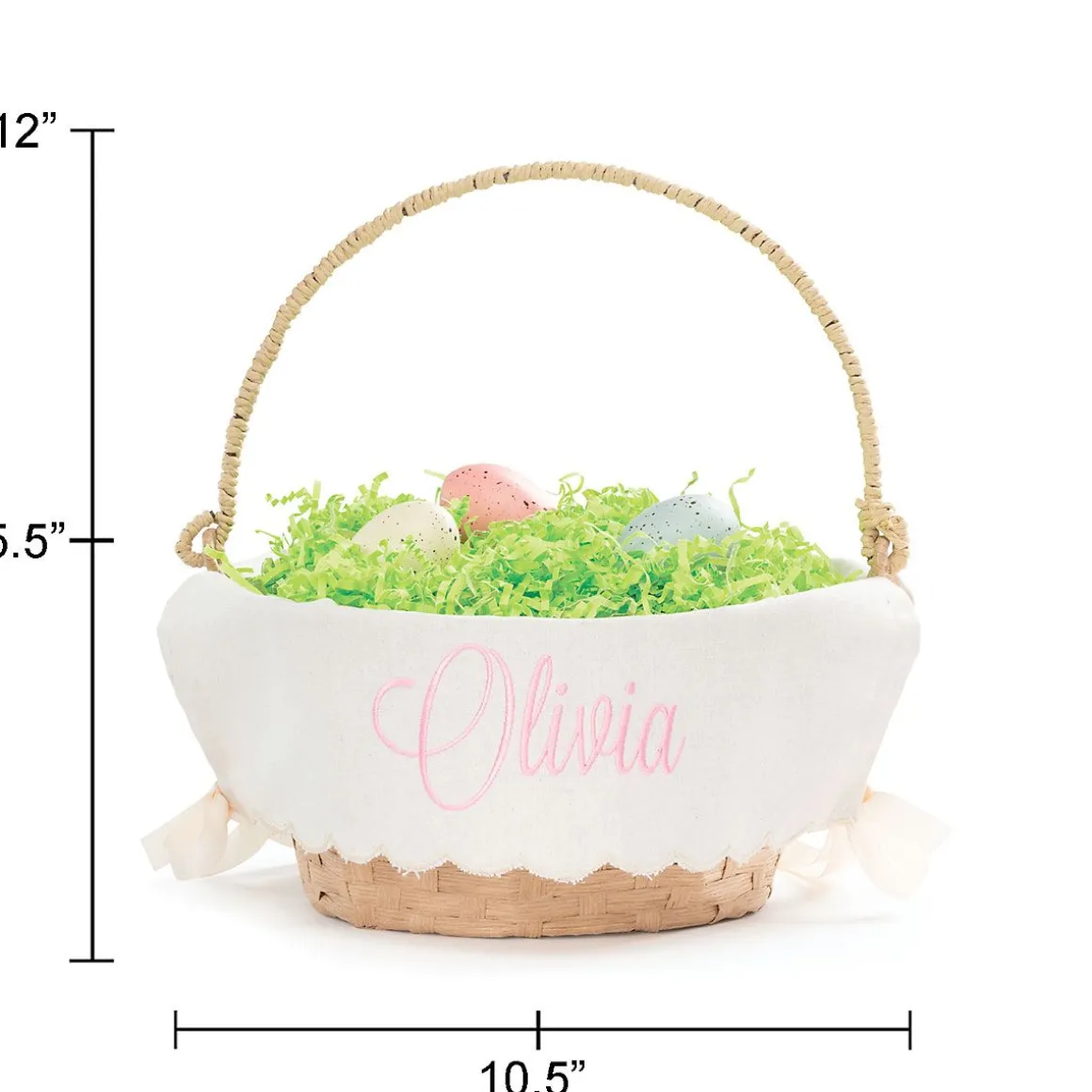 Easter Basket with Personalized Scalloped Liner