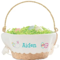 Easter Basket with Personalized Scalloped Liner