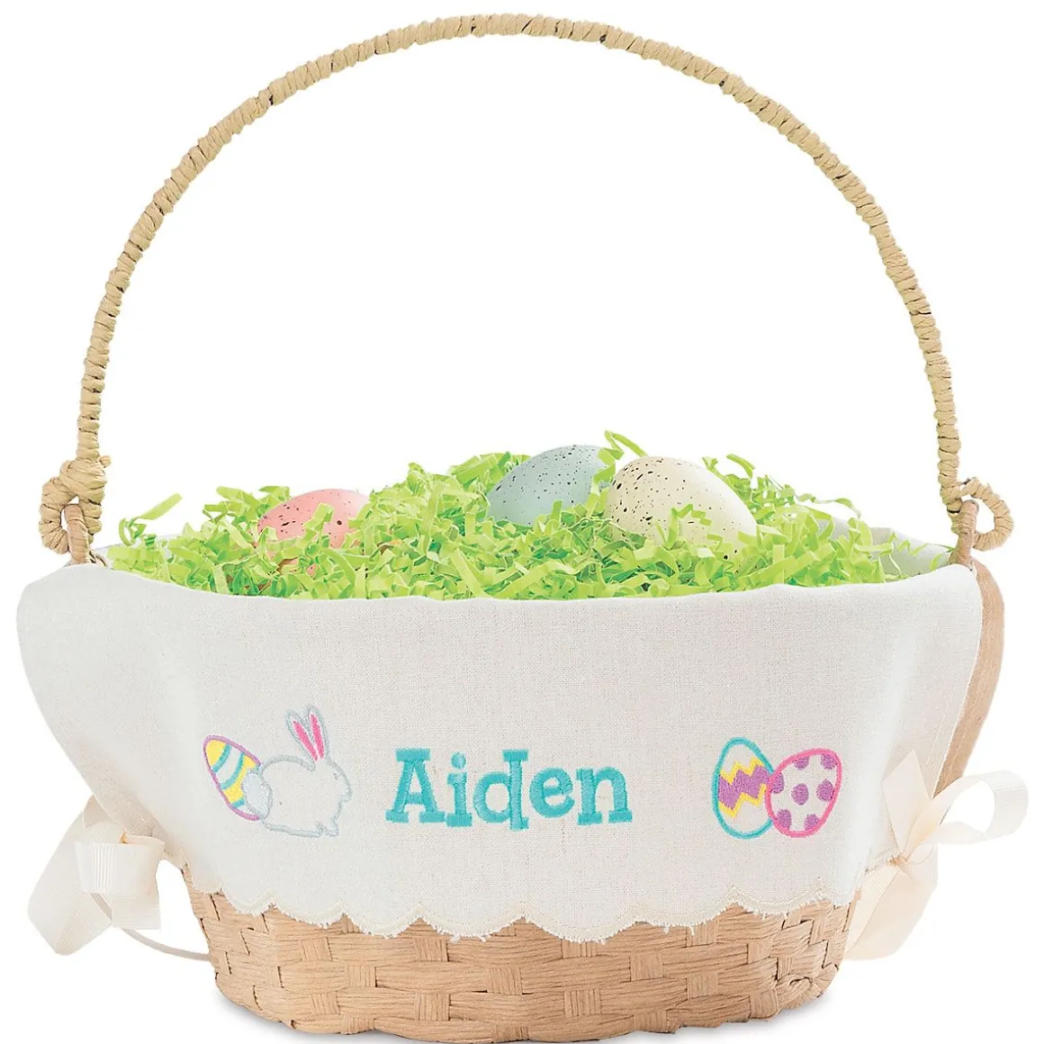 Easter Basket with Personalized Scalloped Liner