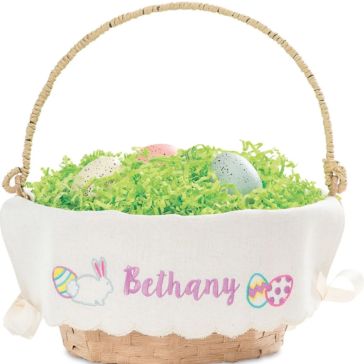 Easter Basket with Personalized Scalloped Liner