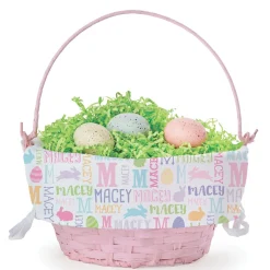 Easter Basket with Personalized Name Pattern Liner