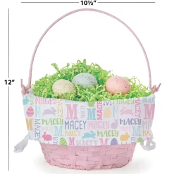 Easter Basket with Personalized Name Pattern Liner