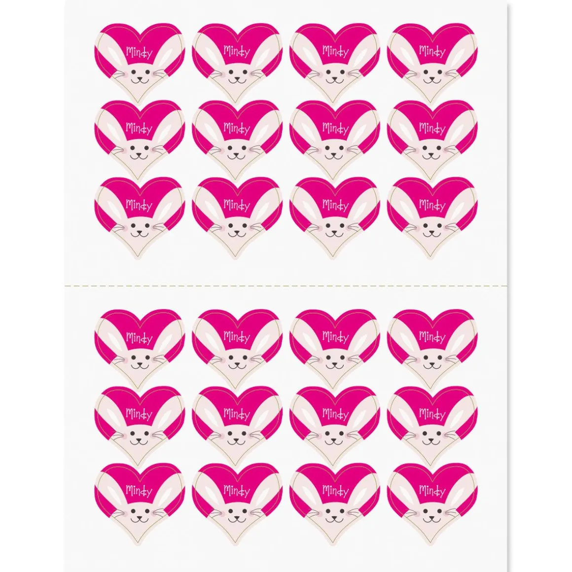Easter Bunny Heart Personalized Stickers