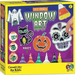 Easy Sparkle Halloween Window Art