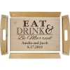 Eat Drink & Be Married Natural Wood Serving Tray