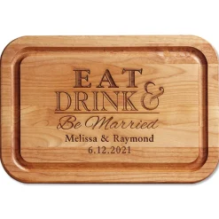 Eat, Drink, Be Married Personalized Alder Wood Cutting Board
