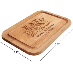 Eat, Drink, Be Married Personalized Alder Wood Cutting Board
