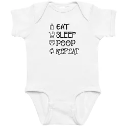 Eat Sleep Poop Repeat Baby Bodysuit Romper