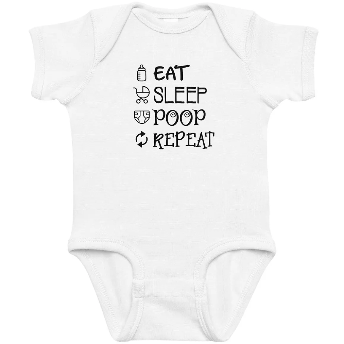 Eat Sleep Poop Repeat Baby Bodysuit Romper