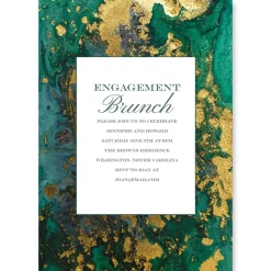 Emerald & Gold Agate Personalized Invitations