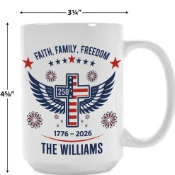 Faith Family Freedom Personalized Mug