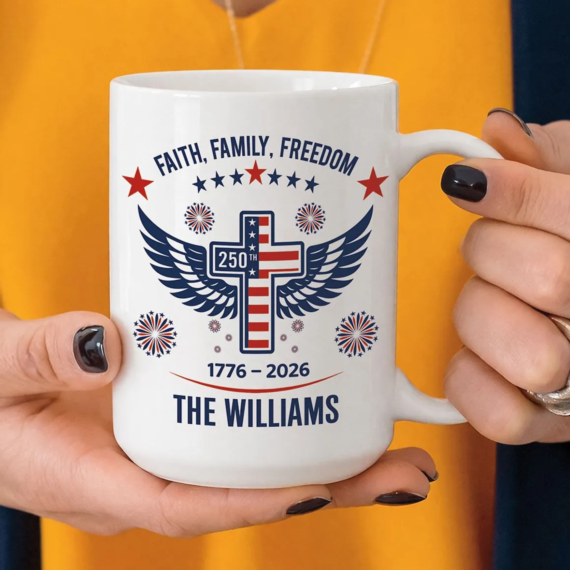 Faith Family Freedom Personalized Mug