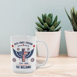 Faith Family Freedom Personalized Mug