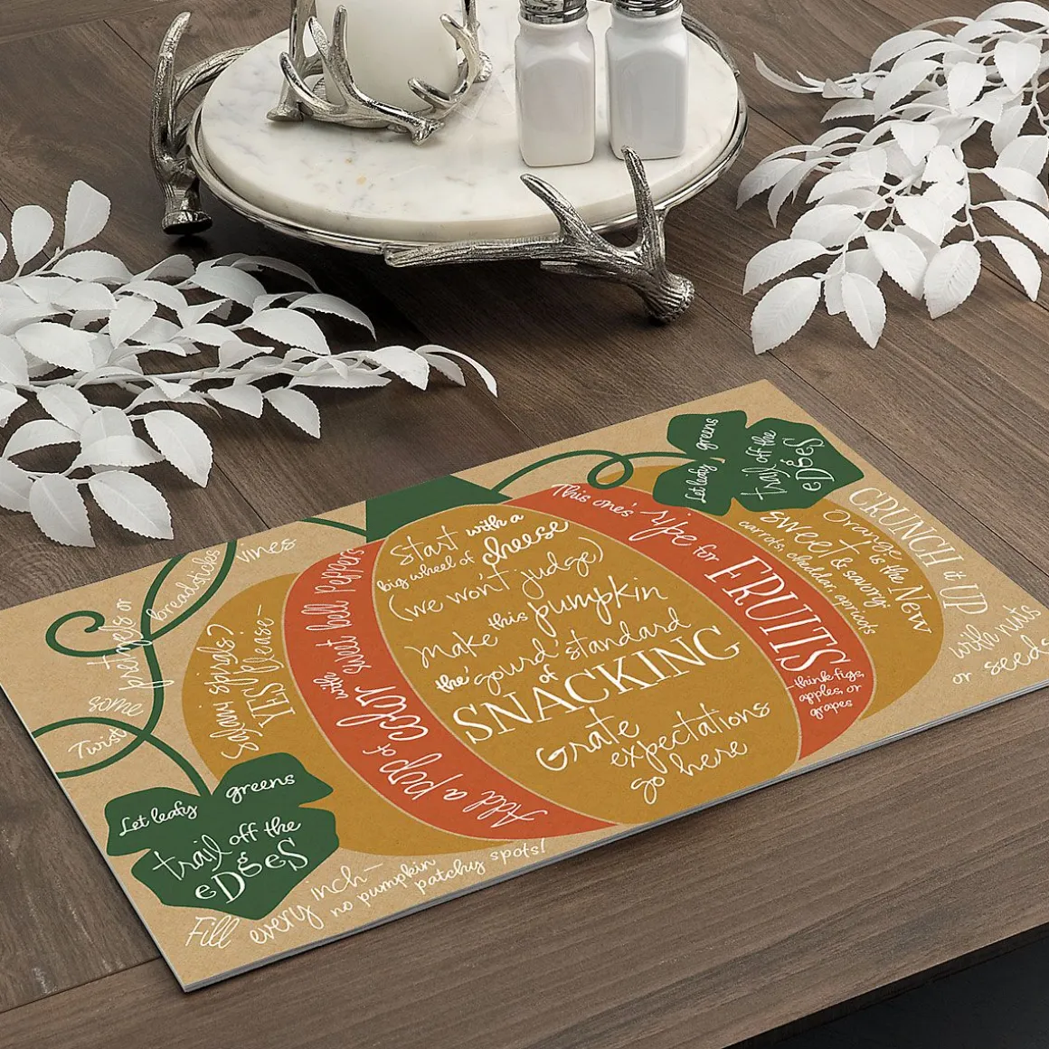 Fall Charcuterie Cheat Double-Sided Placemat