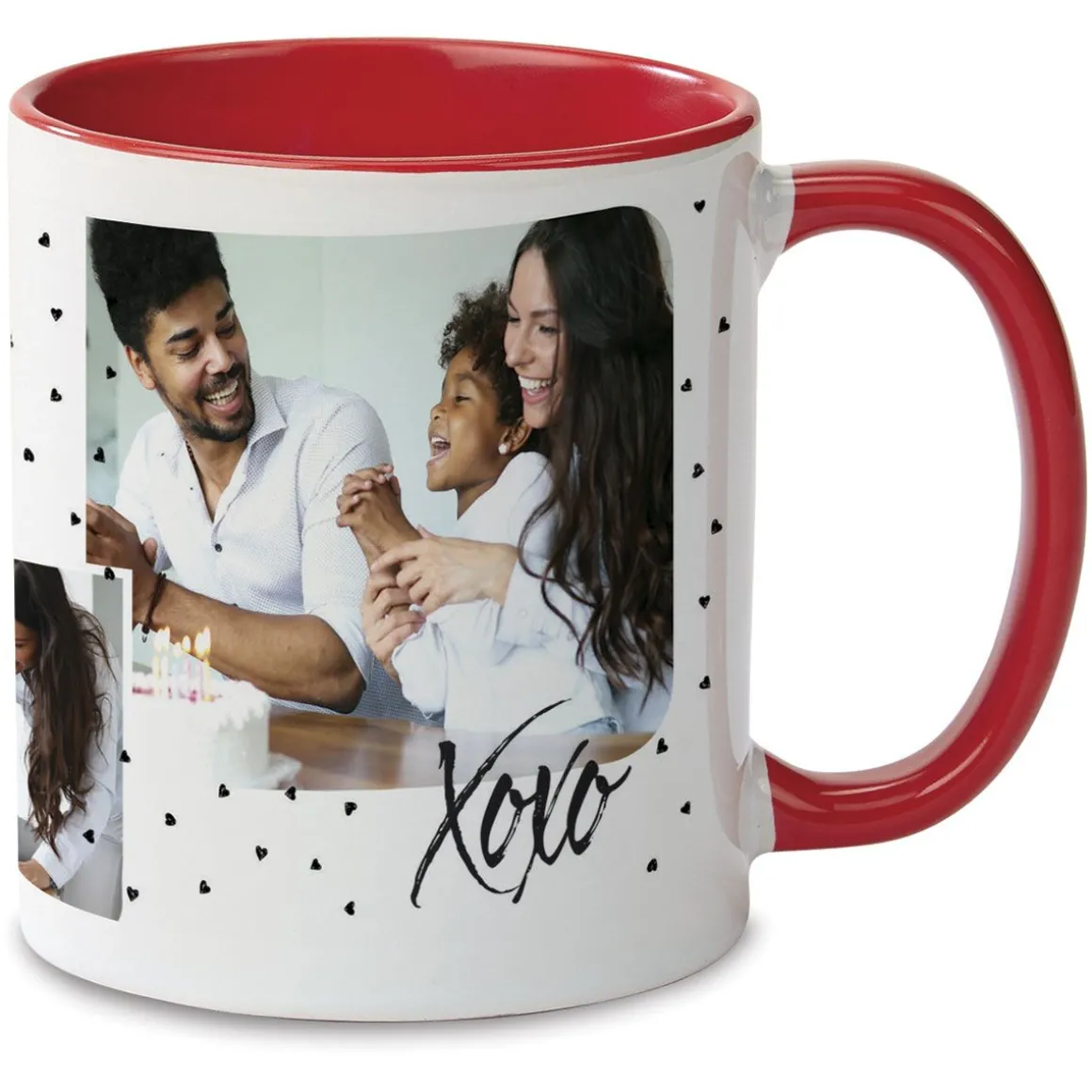 Family Hearts Ceramic Photo Mug