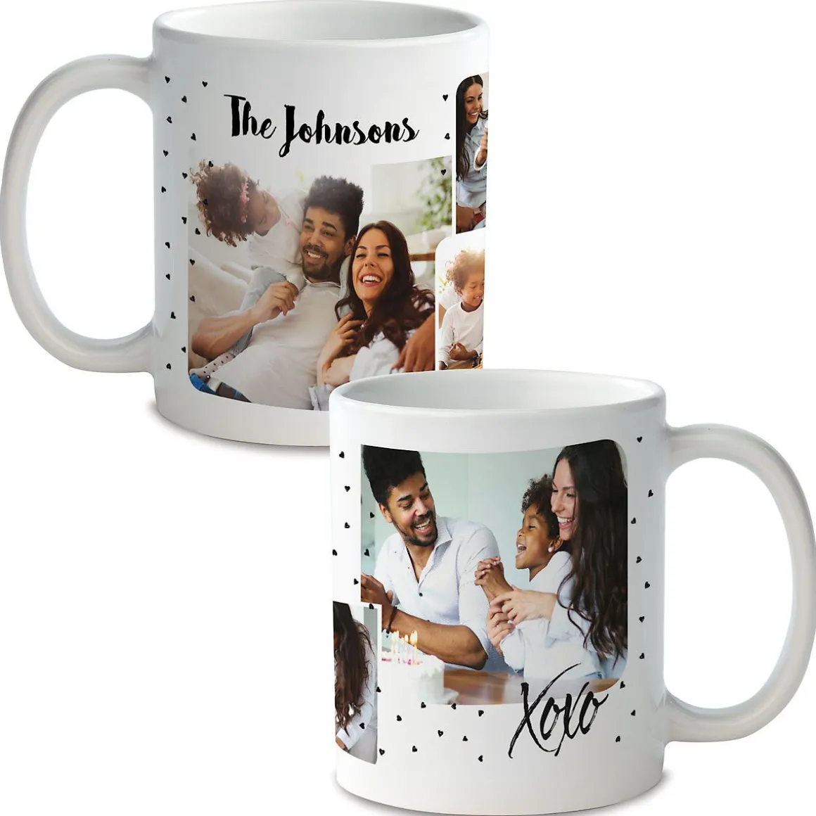 Family Hearts Ceramic Photo Mug