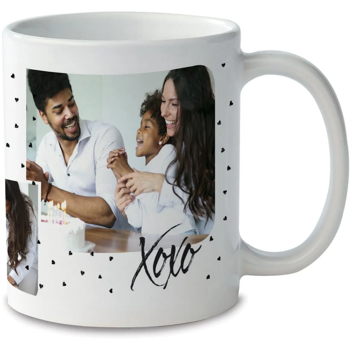 Family Hearts Ceramic Photo Mug