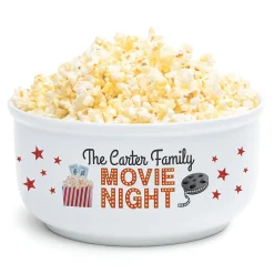 Family Movie Night Personalized Popcorn Bowl