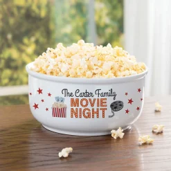 Family Movie Night Personalized Popcorn Bowl