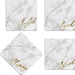 Faux Marble Ceramic Coasters