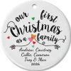 First Christmas as a Family Ceramic Personalized Christmas Ornament