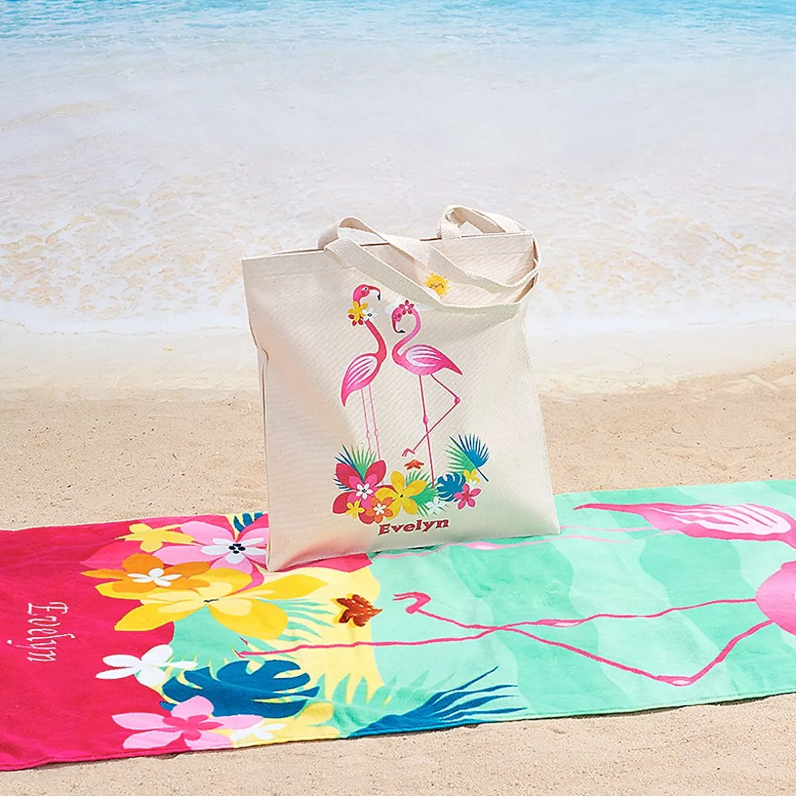 Flamingo Personalized Canvas Tote