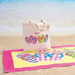 Flip Flops Personalized Canvas Tote