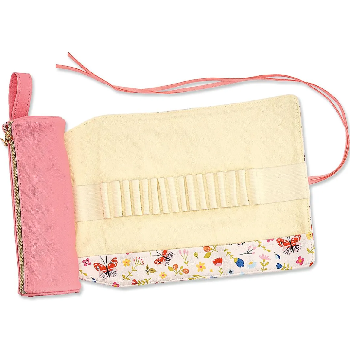 Floral Butterfly Roll Up Case