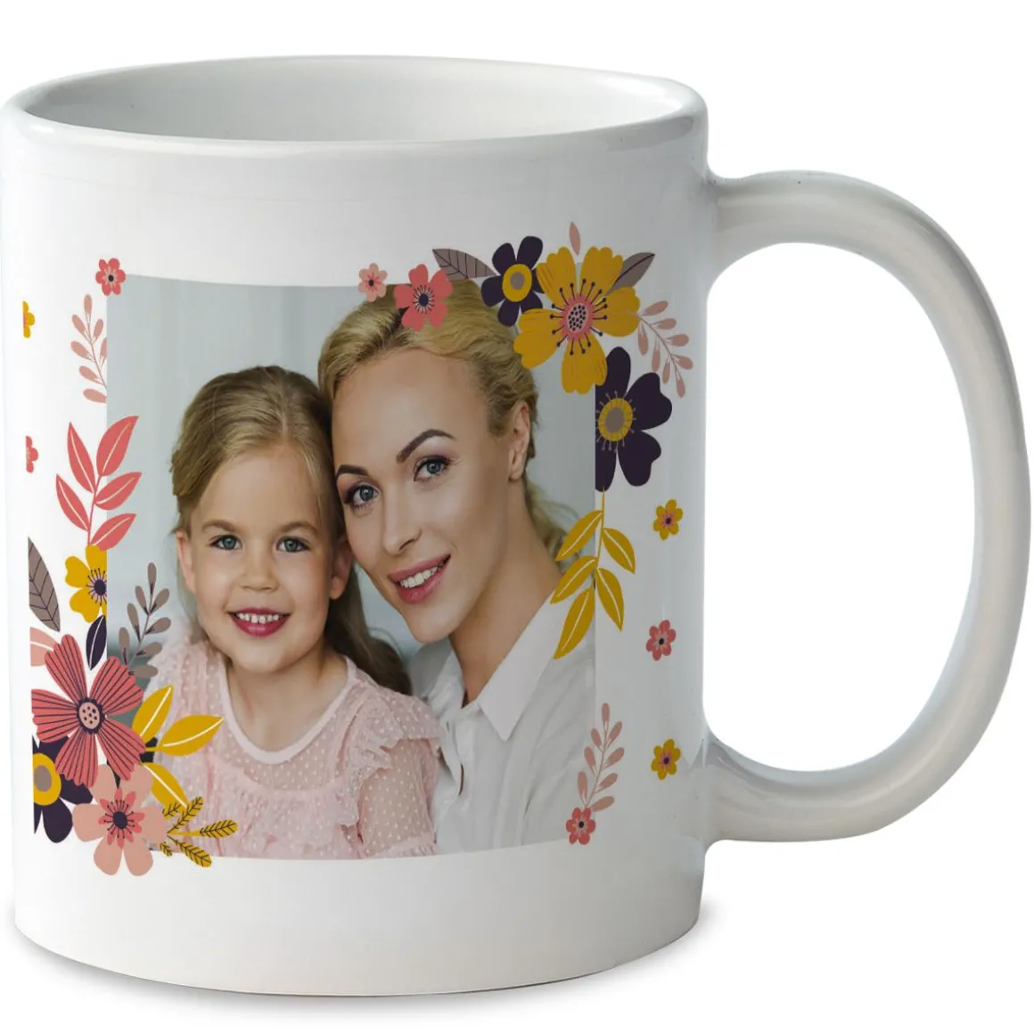 Floral Ceramic Personalized Photo Mug