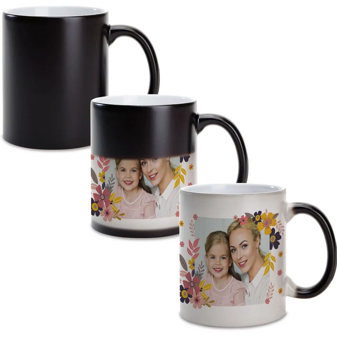 Floral Ceramic Personalized Photo Mug