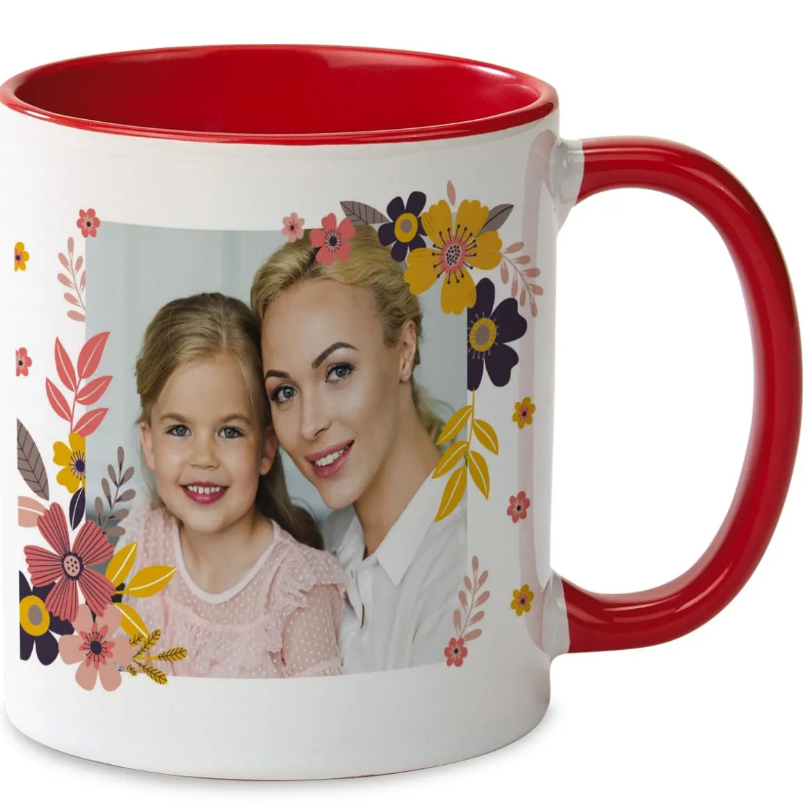 Floral Ceramic Personalized Photo Mug