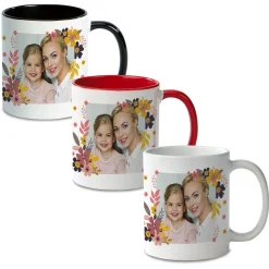 Floral Ceramic Personalized Photo Mug