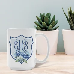 Floral Crest Personalized Mug