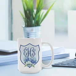 Floral Crest Personalized Mug