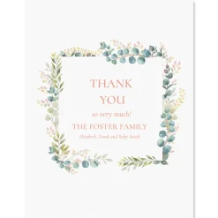 Floral Frame Personalized Thank You Cards